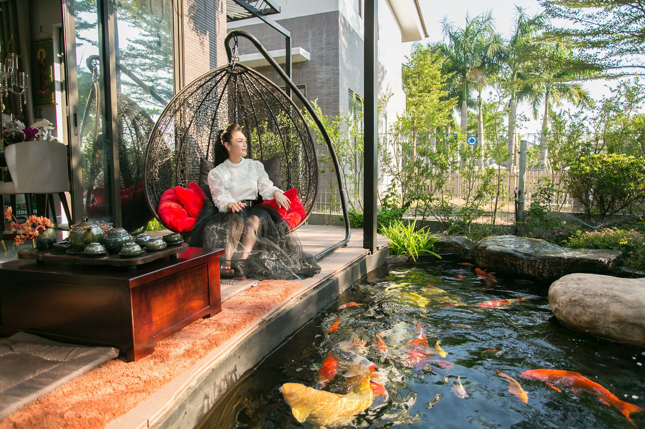 hồ cá koi đẹp - cảnh quan sân vườn - hcd landscape design